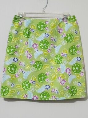 Lilly Pulitzer Lime Twist White Label A-Line Mini Skirt Size 6